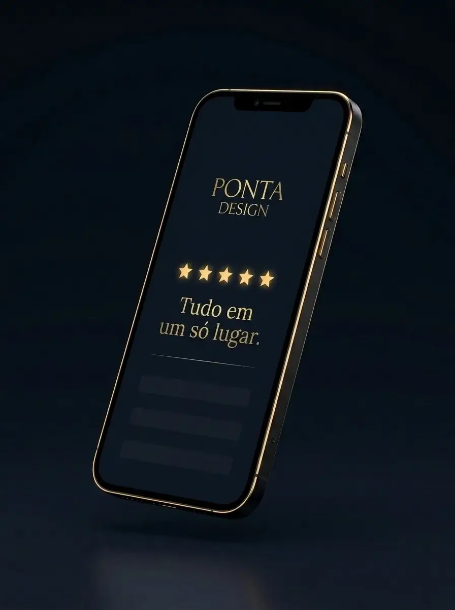 Celular com avaliação cinco estrelas da Ponta Design