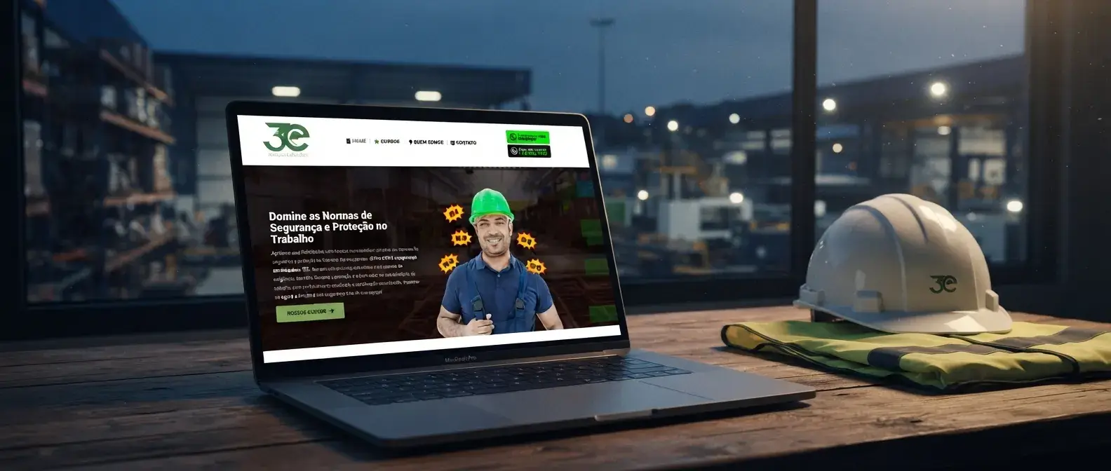 Site de 3E SST em uso no ambiente do negócio