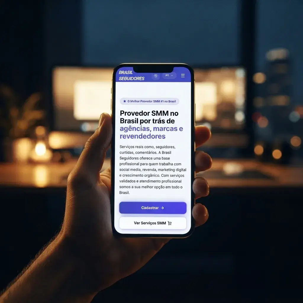 Versão mobile do site de Brasil Seguidores em uso