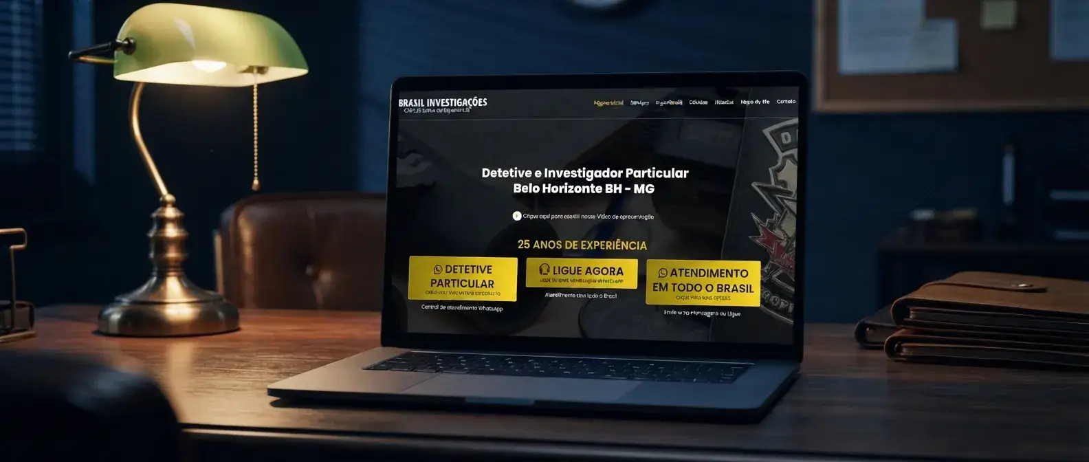 Site de Detetive MG em uso no ambiente do negócio