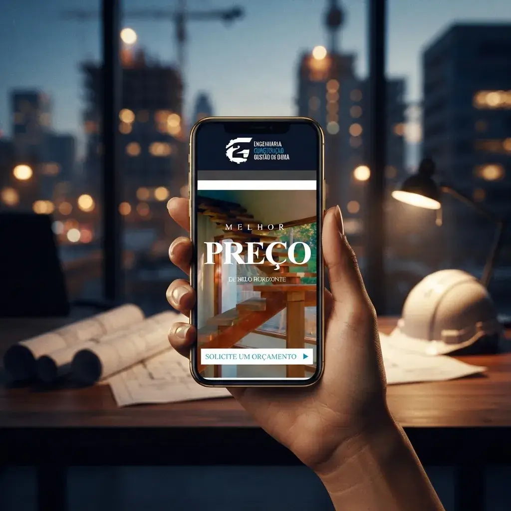 Versão mobile do site de G2 Engenharia em uso