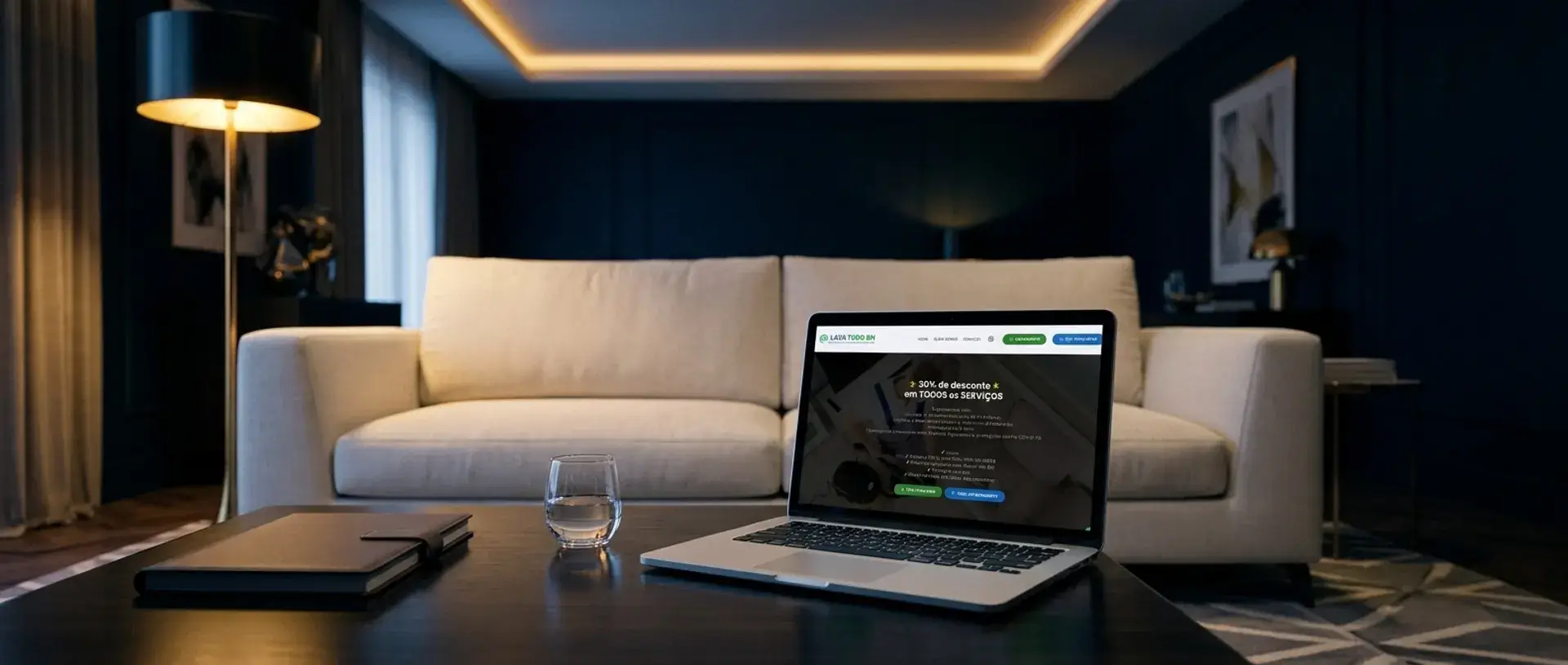 Site de Lava Tudo BH em uso no ambiente do negócio