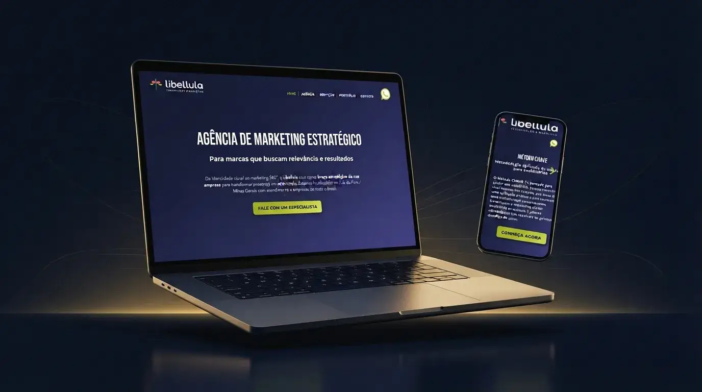 Composição editorial do projeto Libellula Marketing