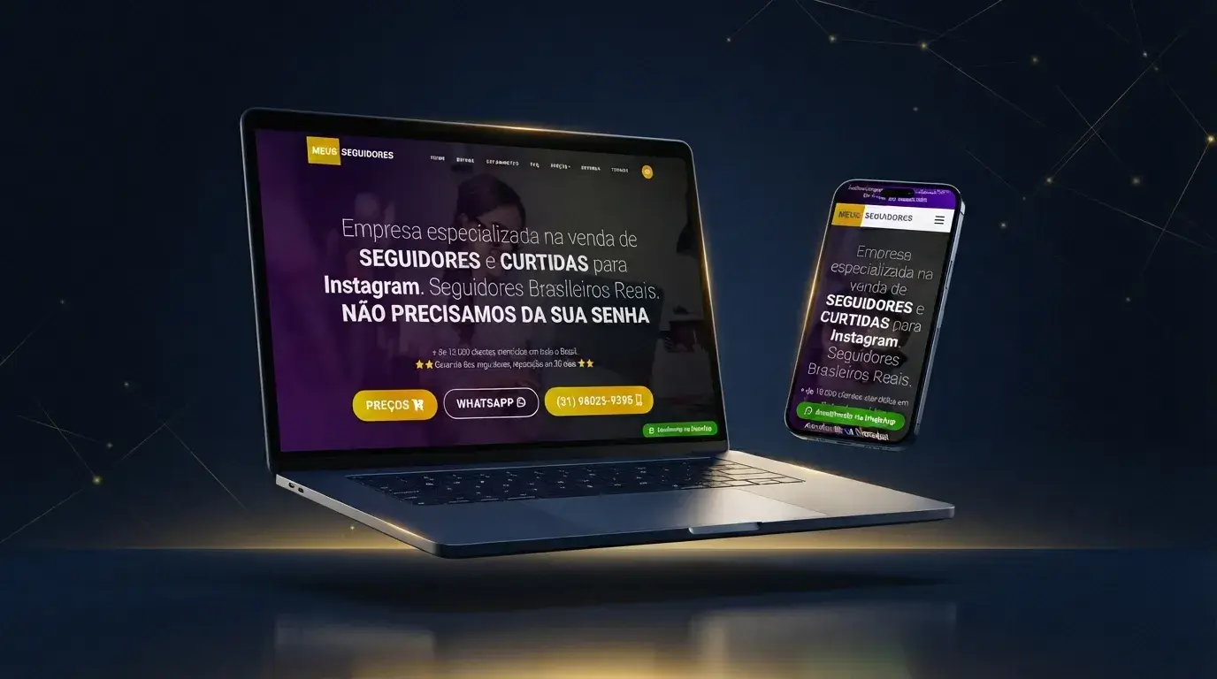 Composição editorial do projeto Onde Comprar Seguidores
