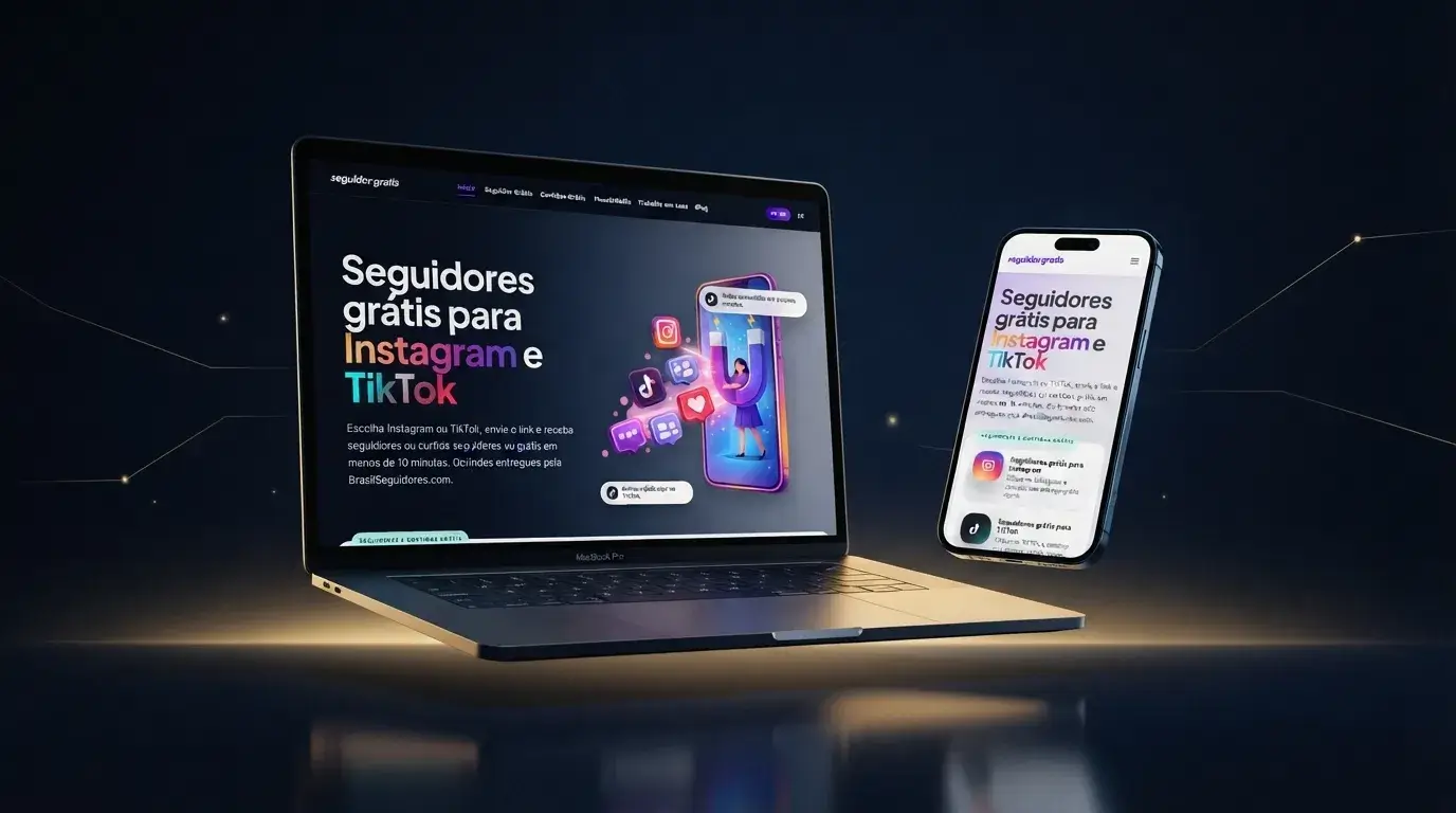 Composição editorial do projeto Seguidor Grátis
