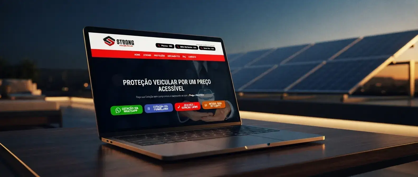 Site de Strong PV em uso no ambiente do negócio